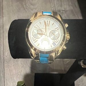 Michael Kors Gold Watch with Blue Accents
